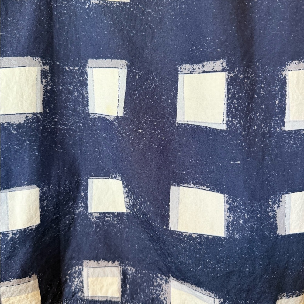 Tory Burch V Neck Checkered Cotton Oversized Antibes Blouse Size 2 - Picture 4 of 8